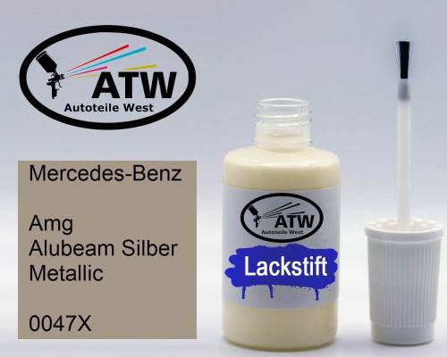 Mercedes-Benz, Amg Alubeam Silber Metallic, 0047X: 20ml Lackstift, von ATW Autoteile West.